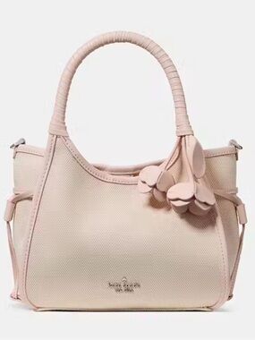 Kate Spade Pale Pink Stash Canvas Floral Small Carryall Bag NWT